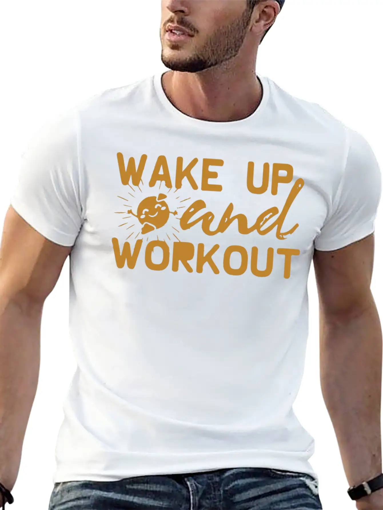 Wake Up And Workout Essential Cotton Tee For Daily Outfits – Unisex Style