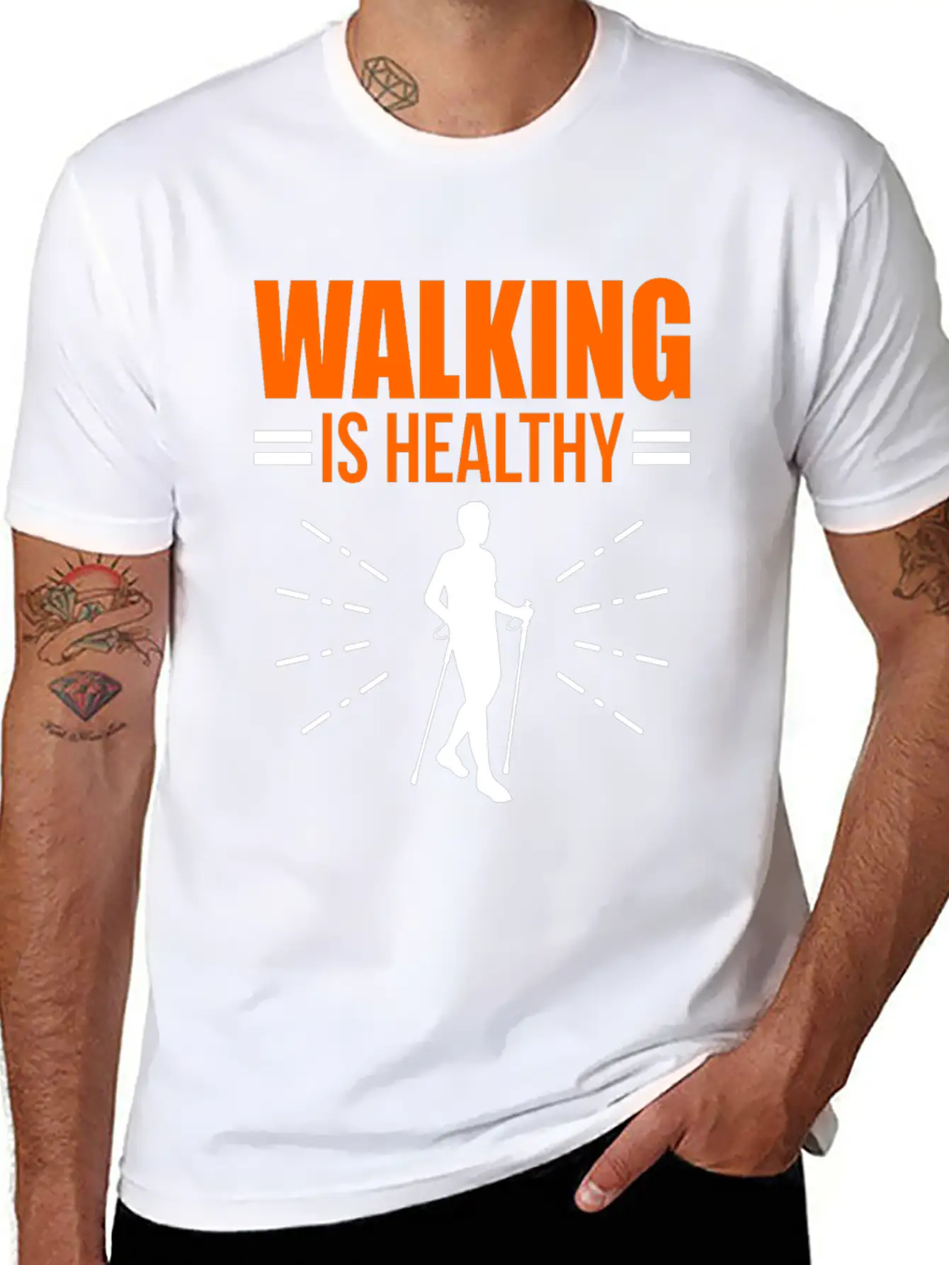 Walking Exercise Healthy Qoute Gift Timeless Short Sleeve Tee – Comfy And Minimalist Design