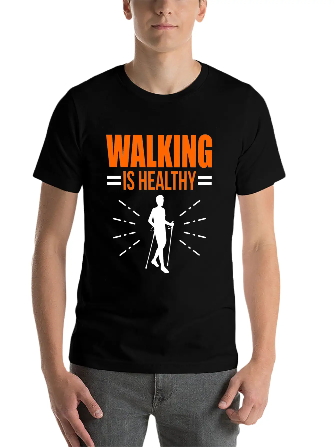 Walking Exercise Healthy Qoute Gift Timeless Short Sleeve Tee – Comfy And Minimalist Design