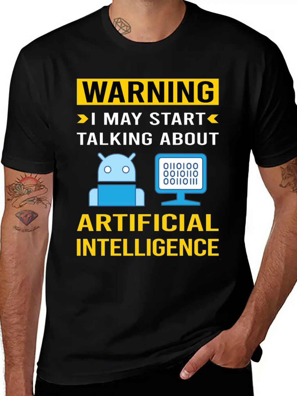 Warning Artificial Intelligence AI Classic Cotton Tee – Unisex Comfort For Any Season