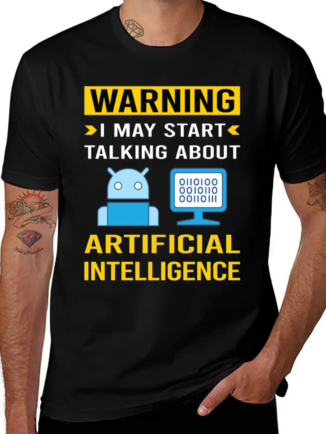 Warning Artificial Intelligence AI Classic Cotton Tee – Unisex Comfort For Any Season