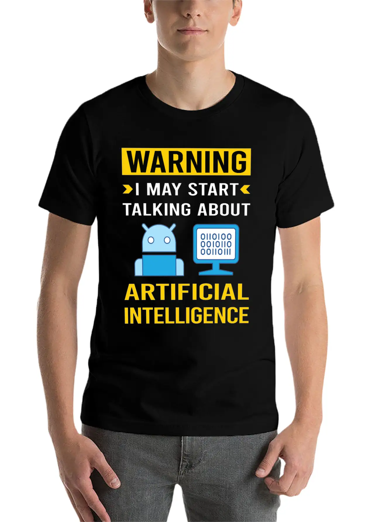 Warning Artificial Intelligence AI Classic Cotton Tee – Unisex Comfort For Any Season