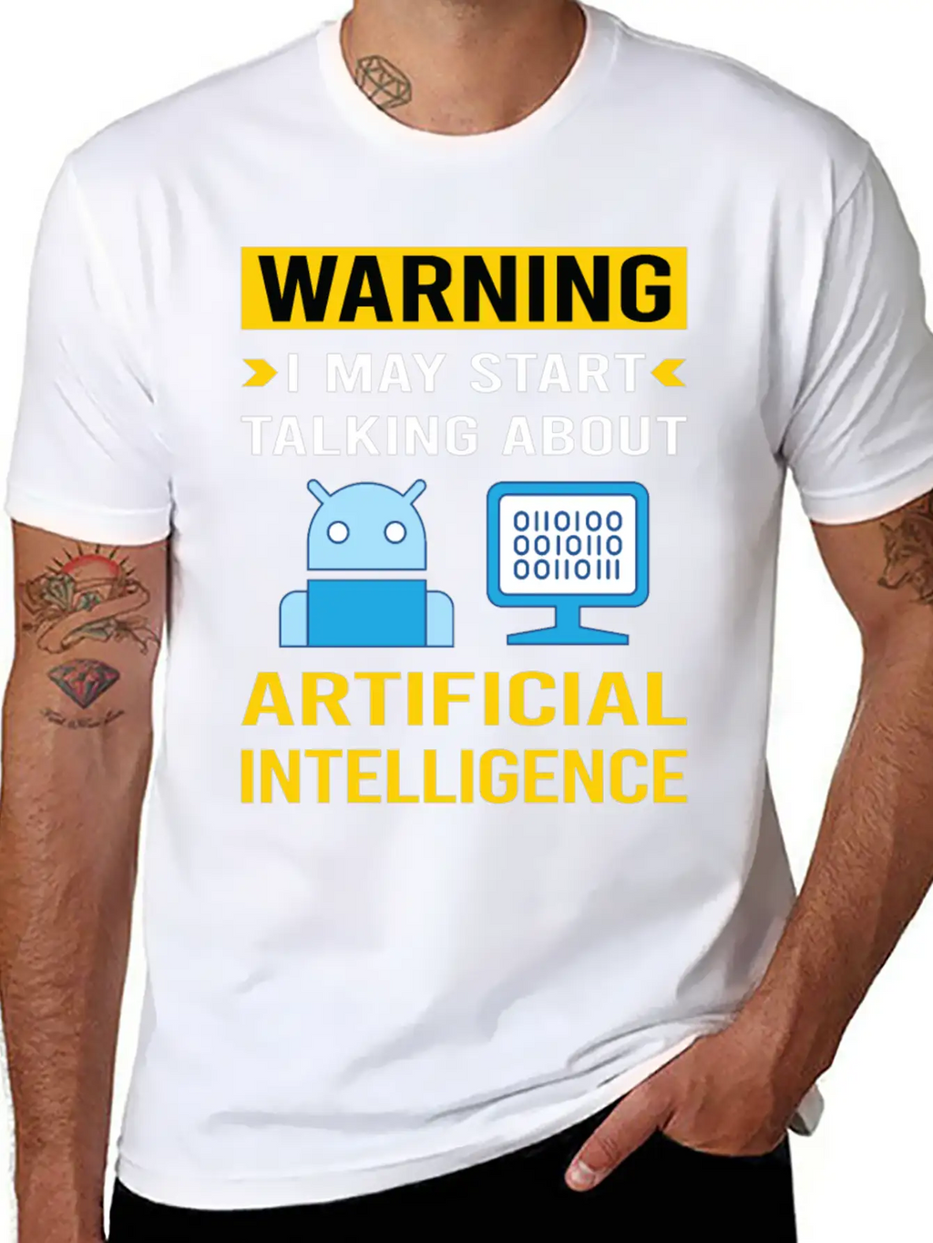 Warning Artificial Intelligence AI Classic Cotton Tee – Unisex Comfort For Any Season
