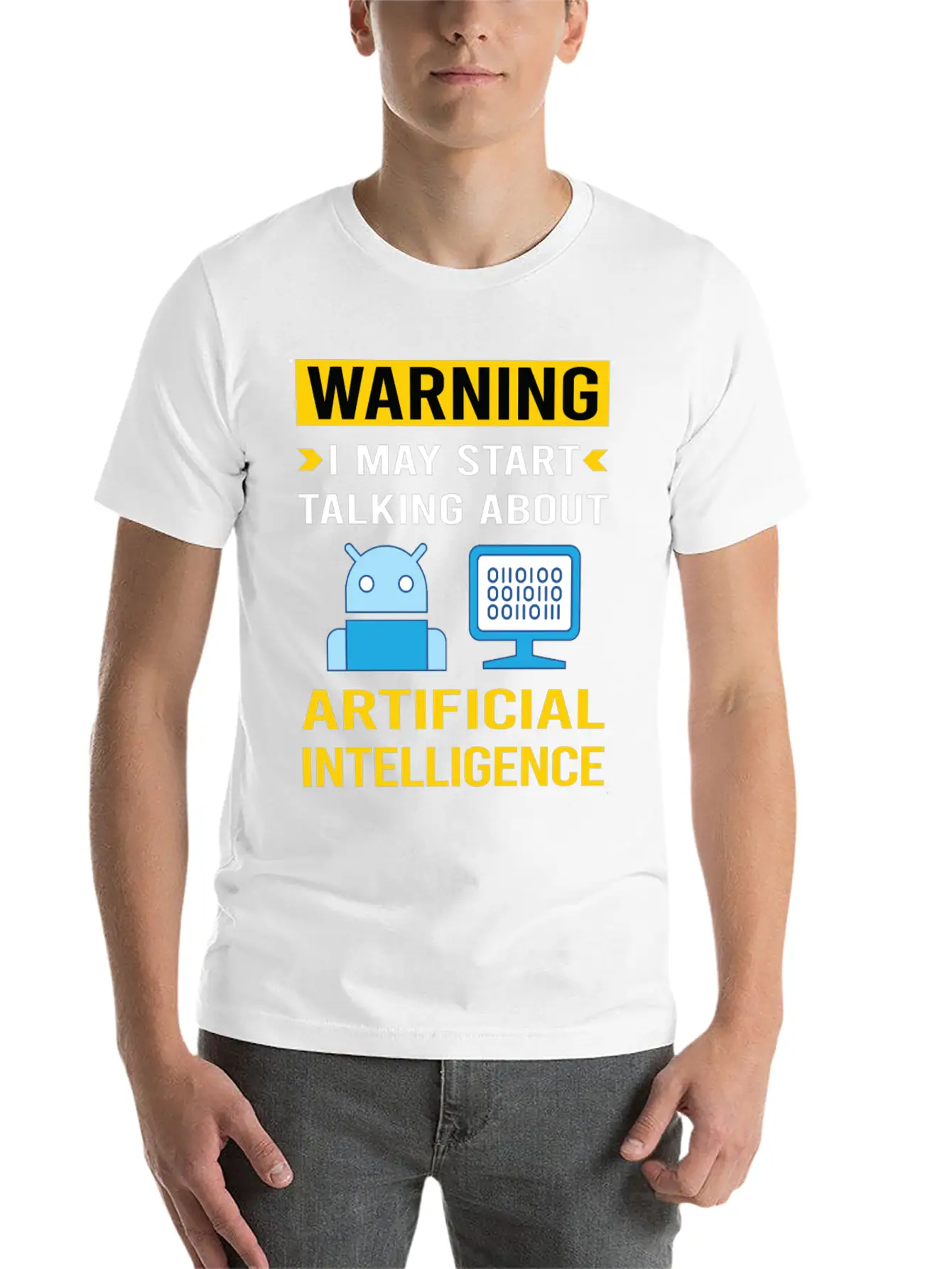 Warning Artificial Intelligence AI Classic Cotton Tee – Unisex Comfort For Any Season