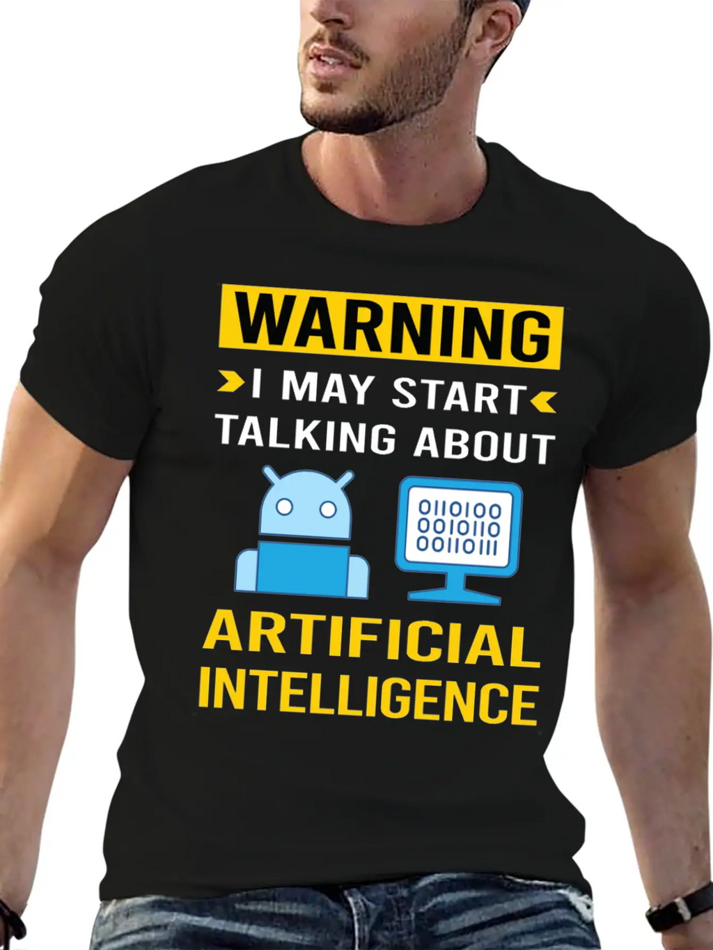 Warning Artificial Intelligence AI Classic Cotton Tee – Unisex Comfort For Any Season