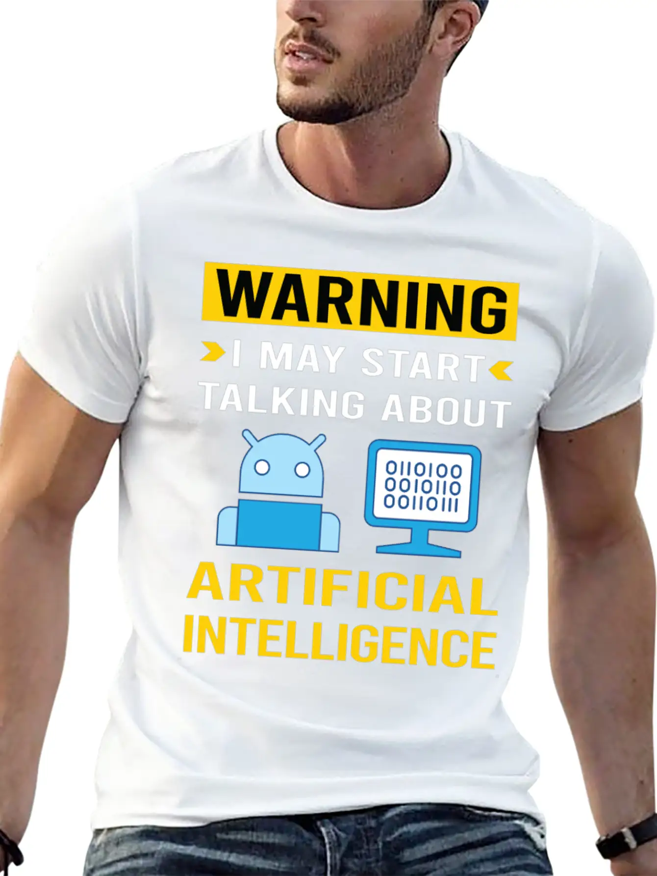 Warning Artificial Intelligence AI Classic Cotton Tee – Unisex Comfort For Any Season