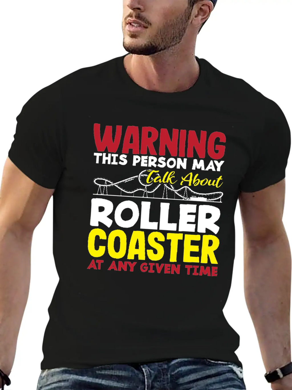 Warning This Person May Talk About Roller Coaster Classic Cotton Tee – Unisex Comfort For Any Season