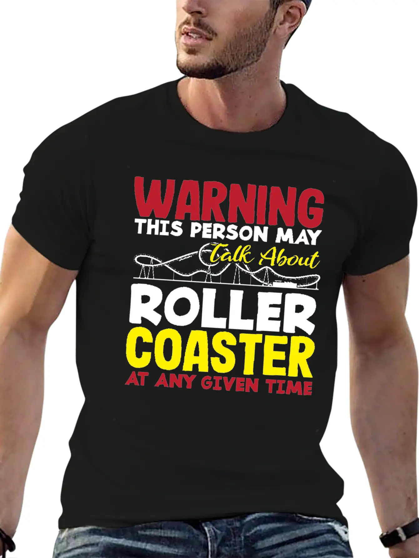 Warning This Person May Talk About Roller Coaster Classic Cotton Tee – Unisex Comfort For Any Season