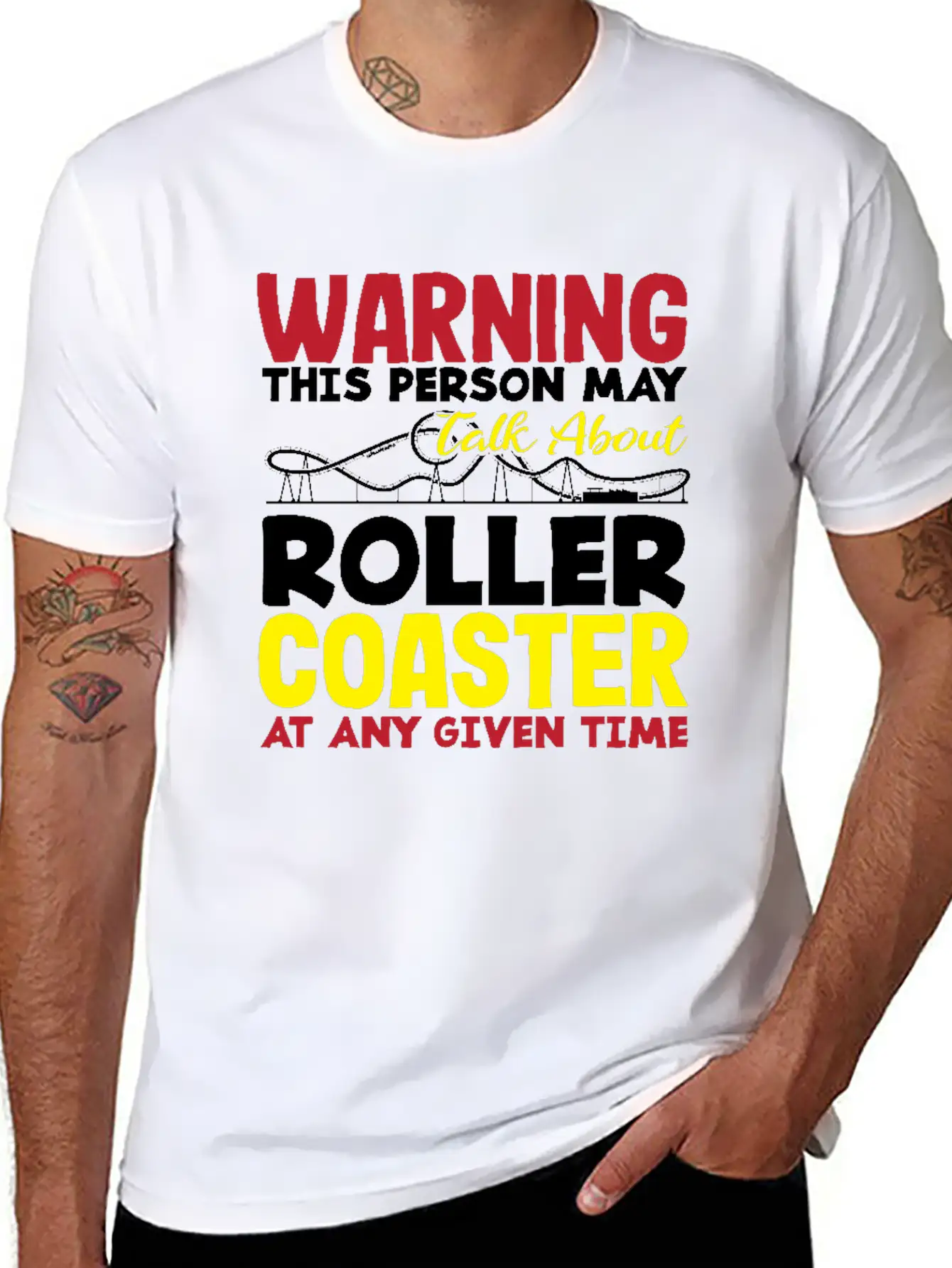 Warning This Person May Talk About Roller Coaster Classic Cotton Tee – Unisex Comfort For Any Season
