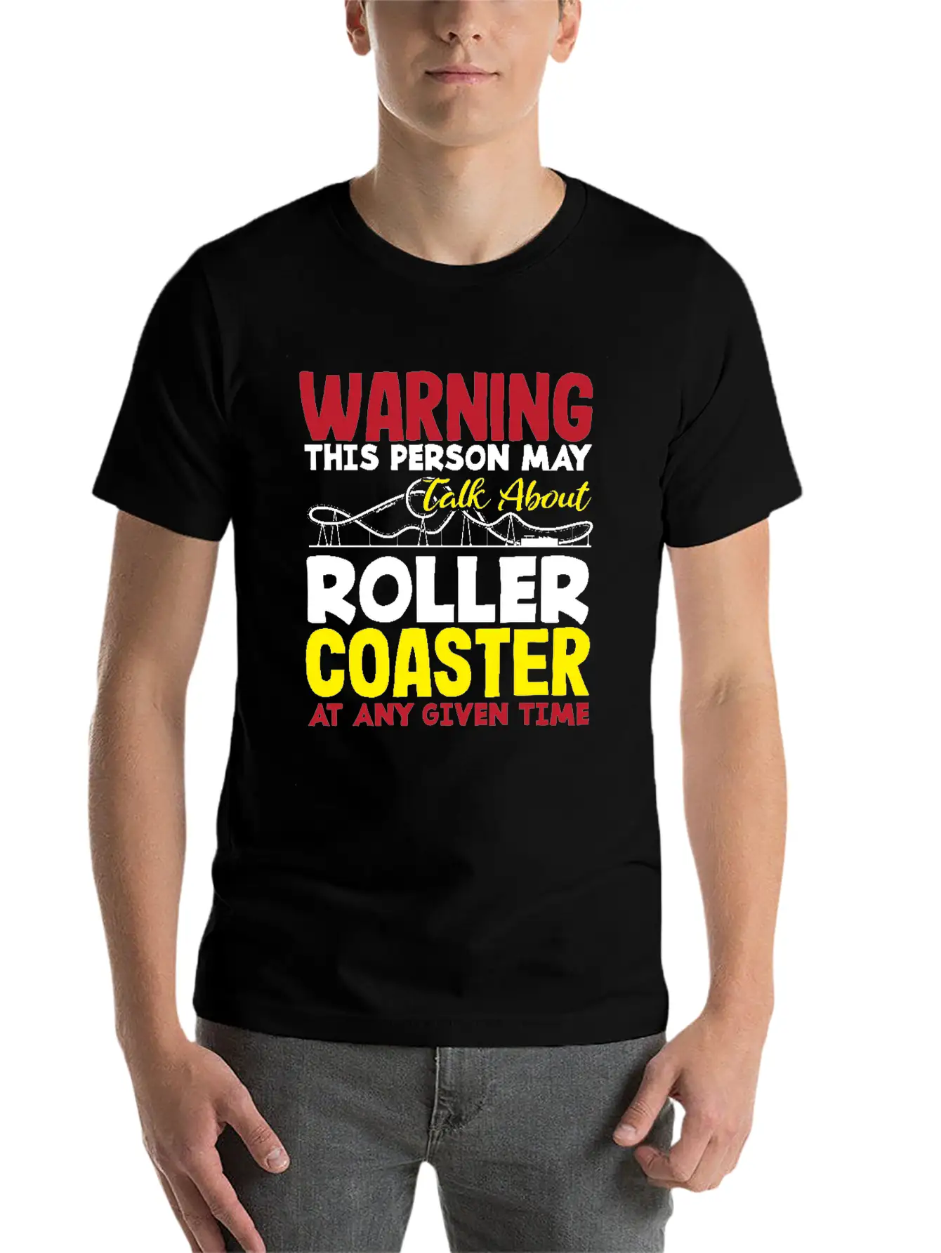 Warning This Person May Talk About Roller Coaster Classic Cotton Tee – Unisex Comfort For Any Season