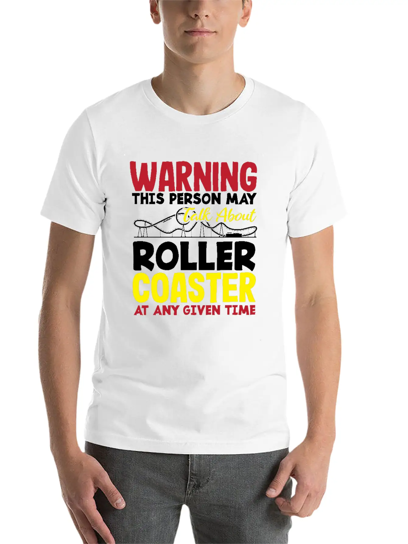 Warning This Person May Talk About Roller Coaster Classic Cotton Tee – Unisex Comfort For Any Season