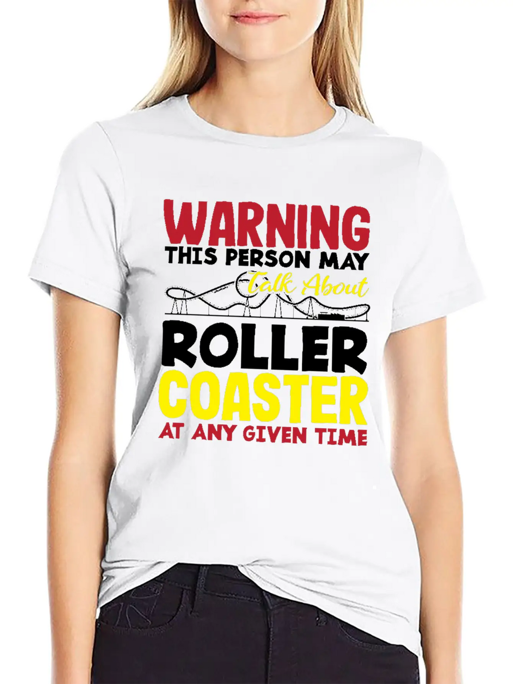 Warning This Person May Talk About Roller Coaster Classic Cotton Tee – Unisex Comfort For Any Season