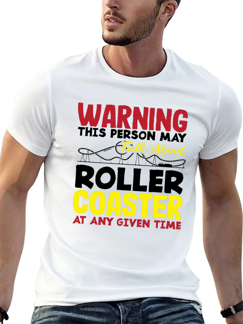 Warning This Person May Talk About Roller Coaster Classic Cotton Tee – Unisex Comfort For Any Season