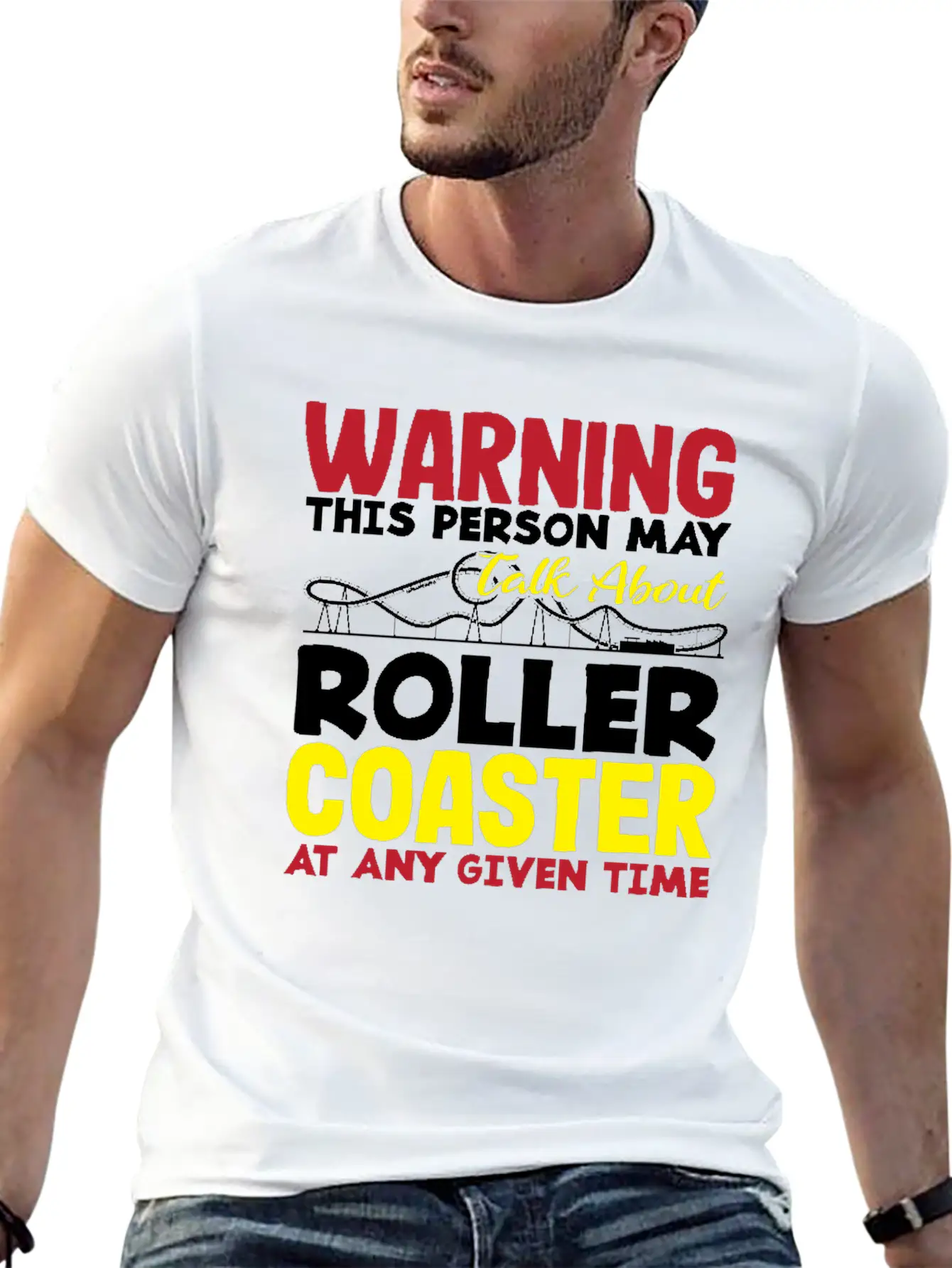Warning This Person May Talk About Roller Coaster Classic Cotton Tee – Unisex Comfort For Any Season
