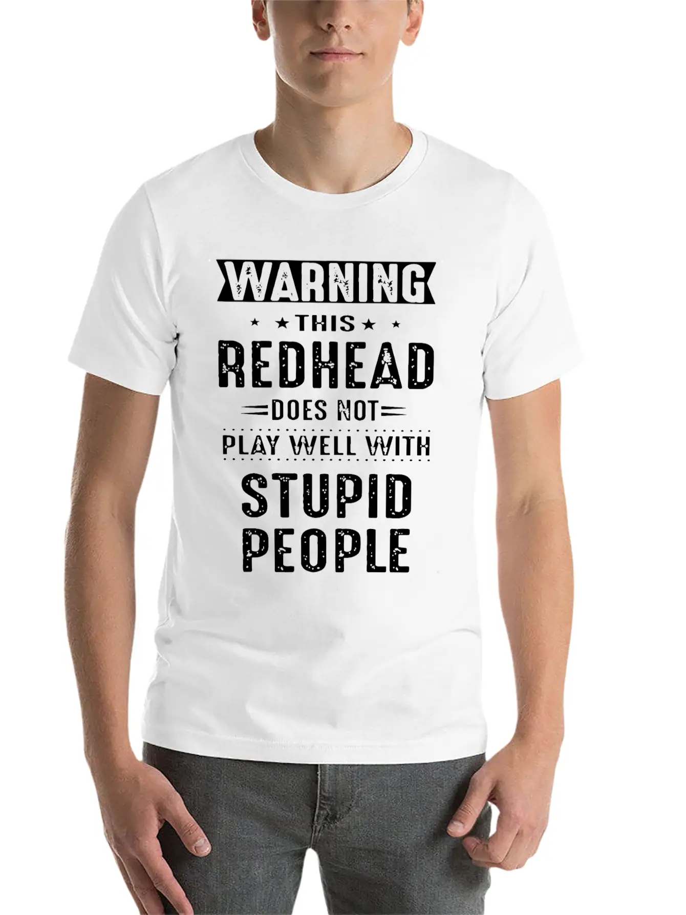 Warning This Redhead Does Not Play Well With Stupi Timeless Short Sleeve Tee – Comfy And Minimalist Design