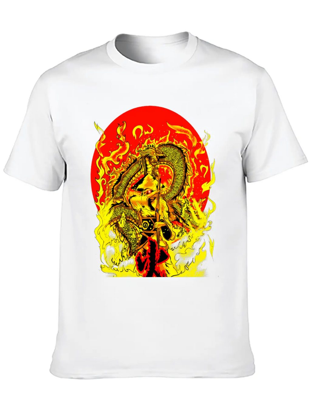 Warrior And Dragon Unisex Casual T-Shirt – Clean Design For Daily Comfort