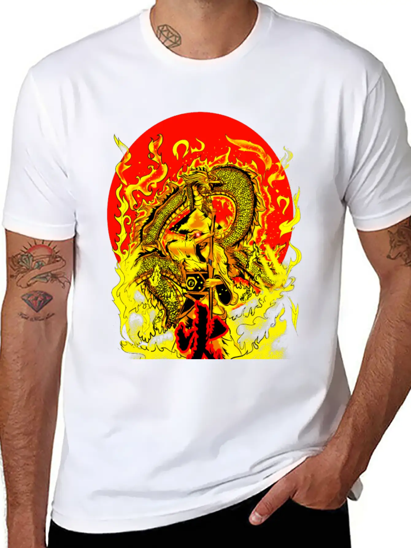 Warrior And Dragon Unisex Casual T-Shirt – Clean Design For Daily Comfort