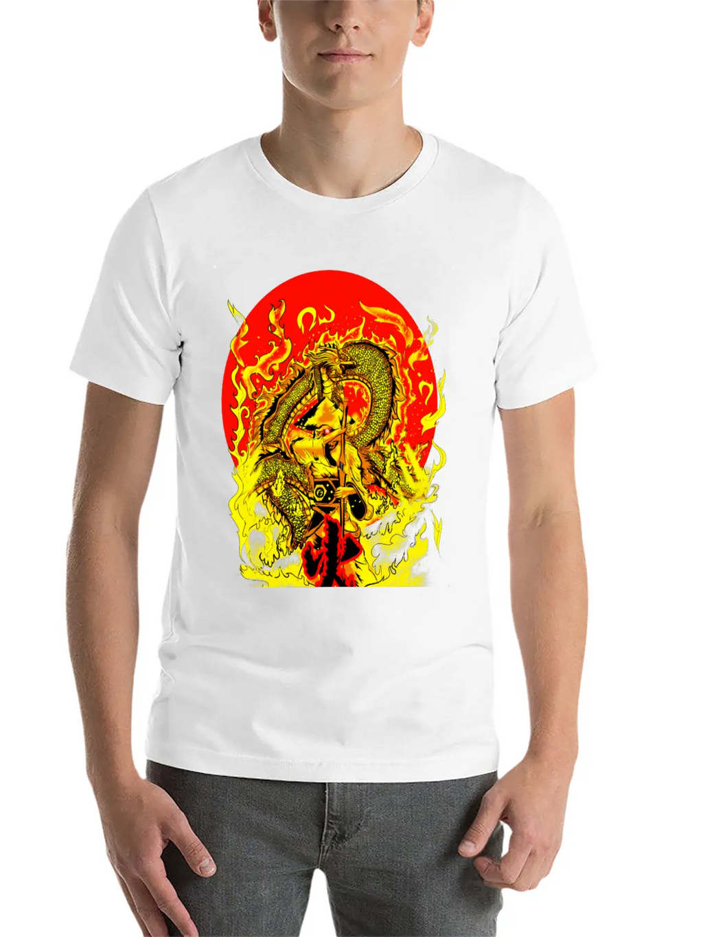 Warrior And Dragon Unisex Casual T-Shirt – Clean Design For Daily Comfort