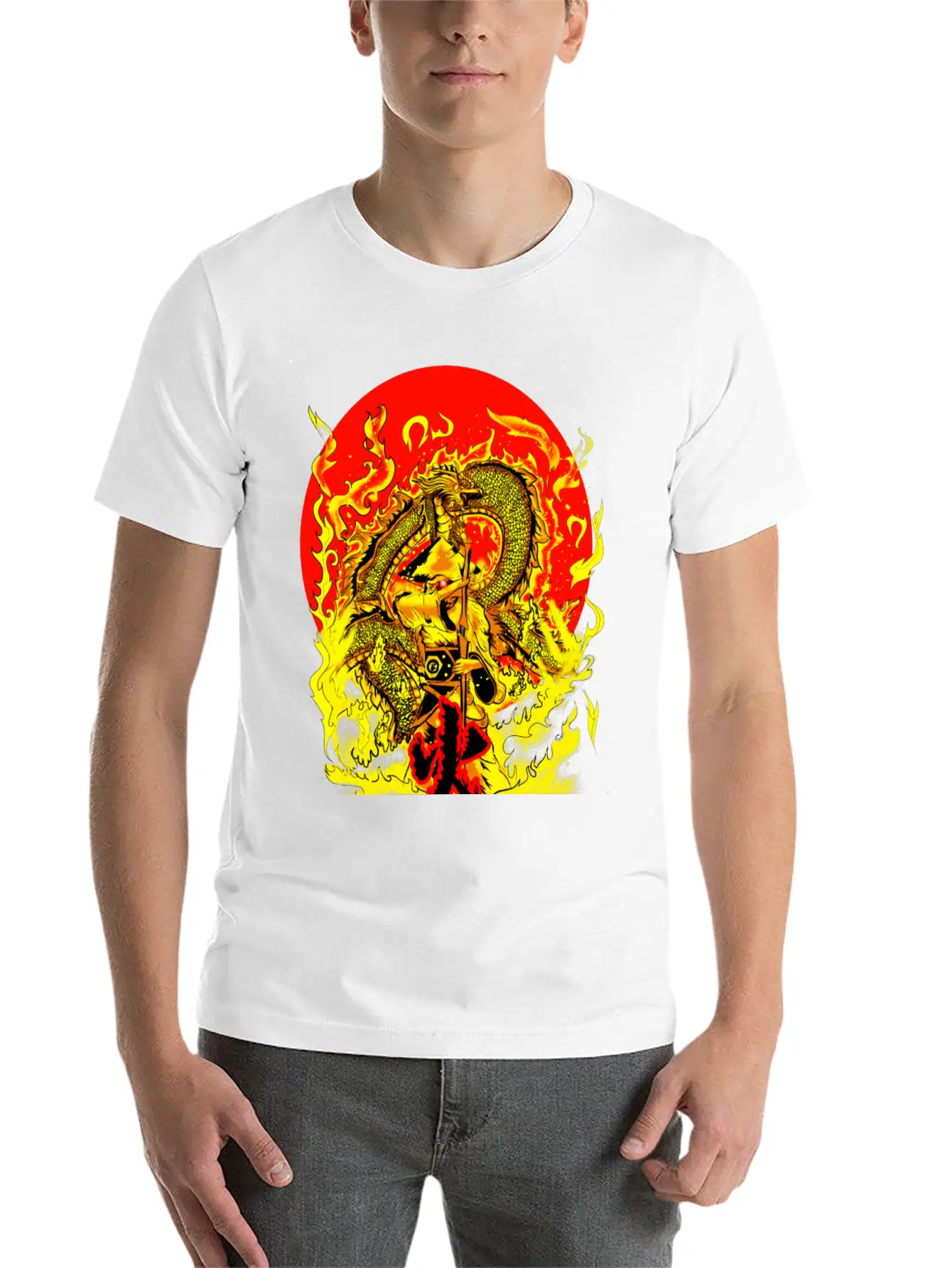 Warrior And Dragon Unisex Casual T-Shirt – Clean Design For Daily Comfort