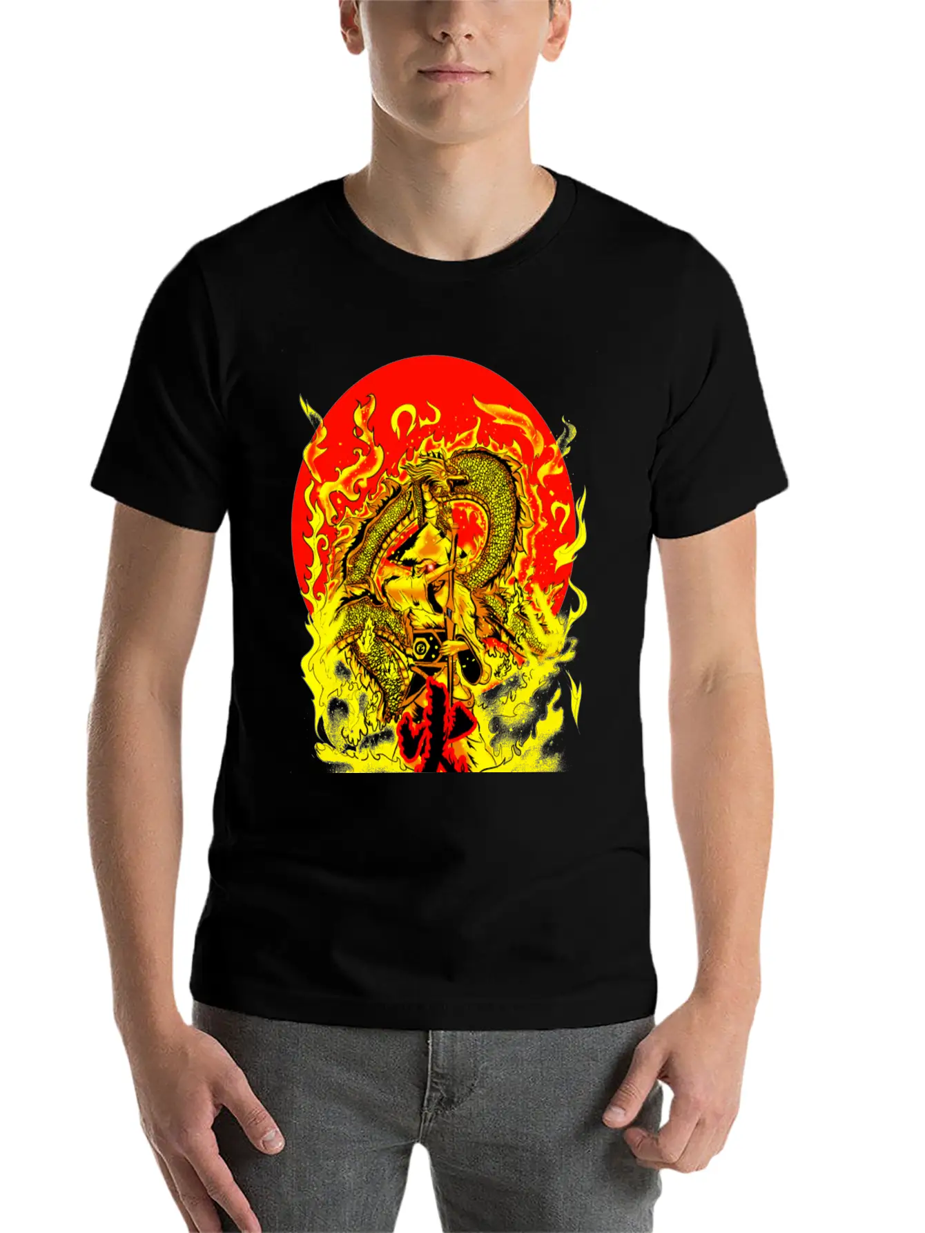 Warrior And Dragon Unisex Casual T-Shirt – Clean Design For Daily Comfort