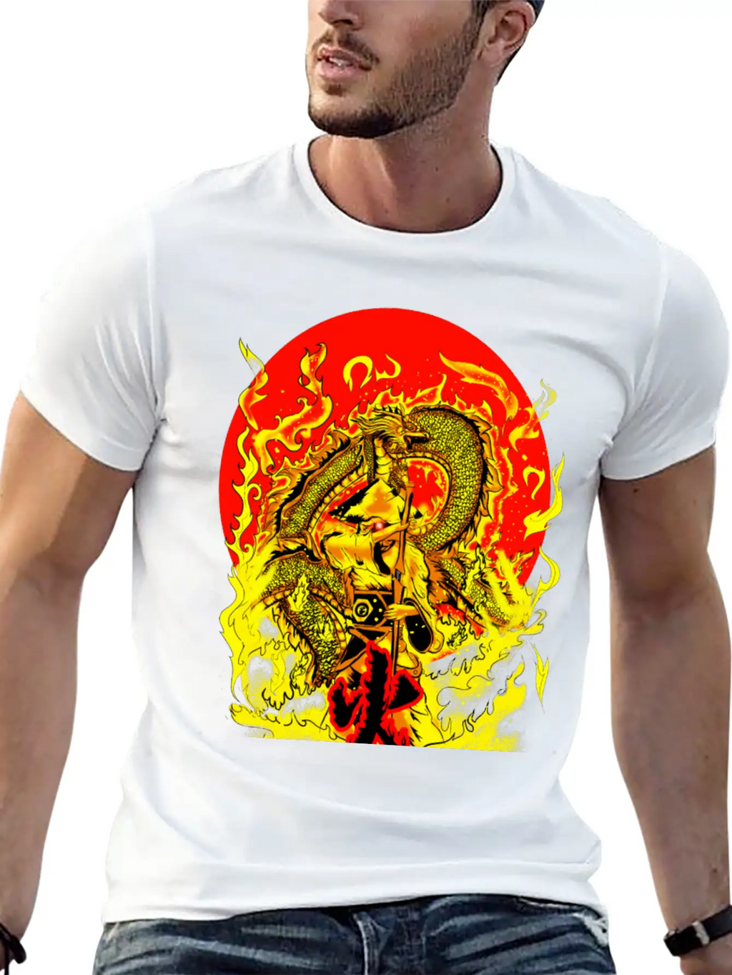 Warrior And Dragon Unisex Casual T-Shirt – Clean Design For Daily Comfort