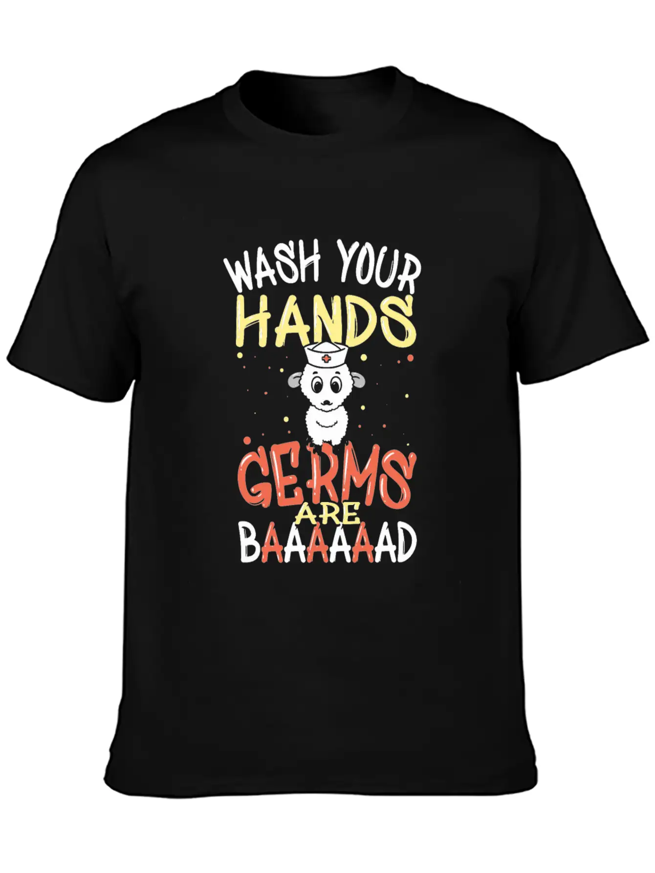 Wash Your Hands Germs Are Bad School Nurse Sheep Relaxed Everyday Tee – Lightweight And Durable Cotton