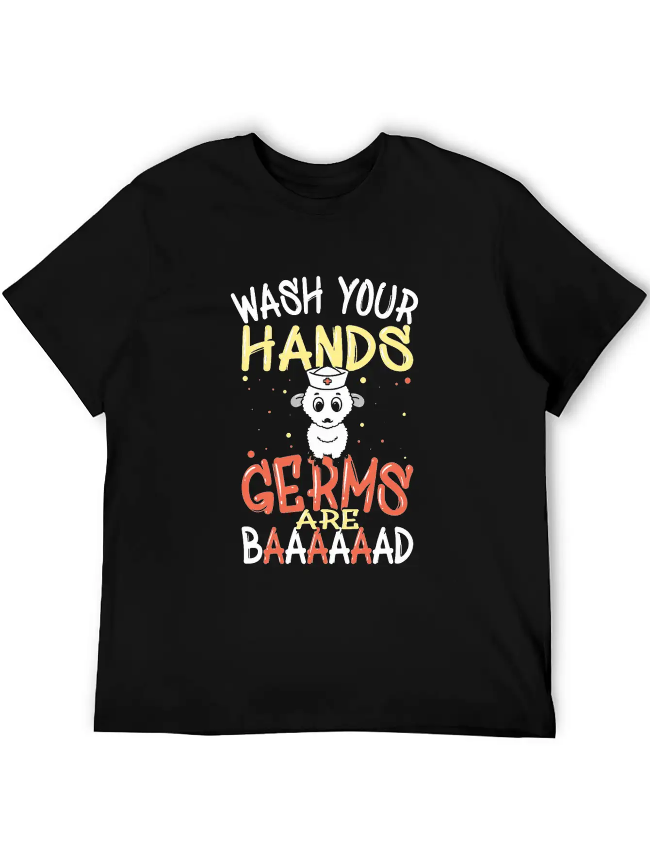 Wash Your Hands Germs Are Bad School Nurse Sheep Relaxed Everyday Tee – Lightweight And Durable Cotton