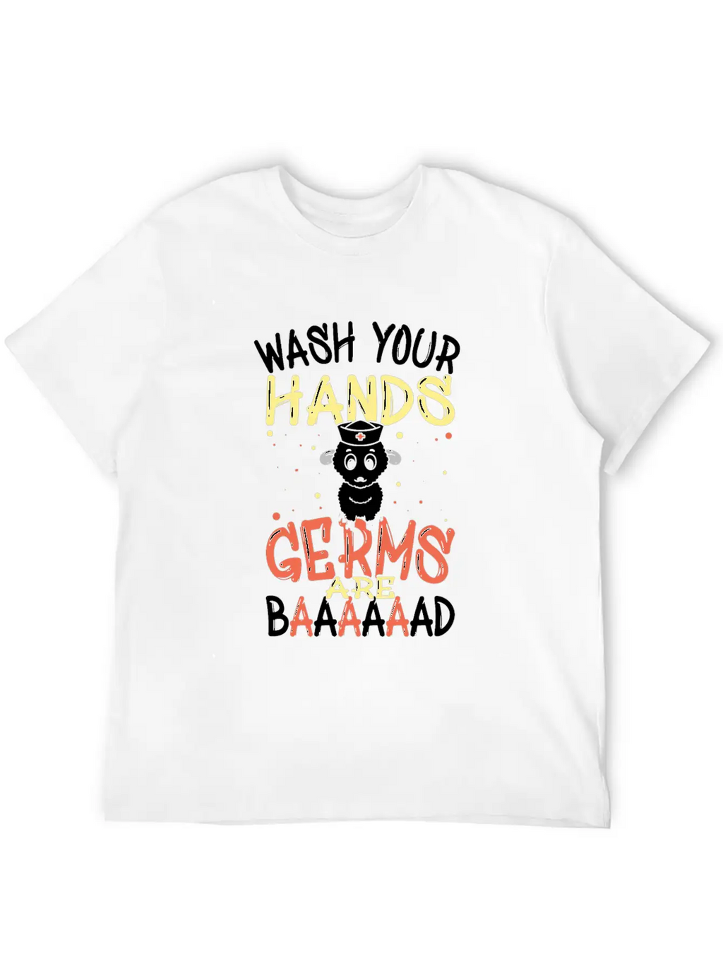 Wash Your Hands Germs Are Bad School Nurse Sheep Relaxed Everyday Tee – Lightweight And Durable Cotton