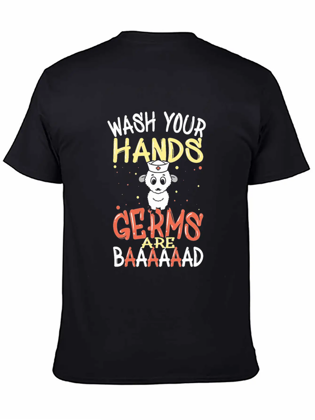 Wash Your Hands Germs Are Bad School Nurse Sheep Relaxed Everyday Tee – Lightweight And Durable Cotton