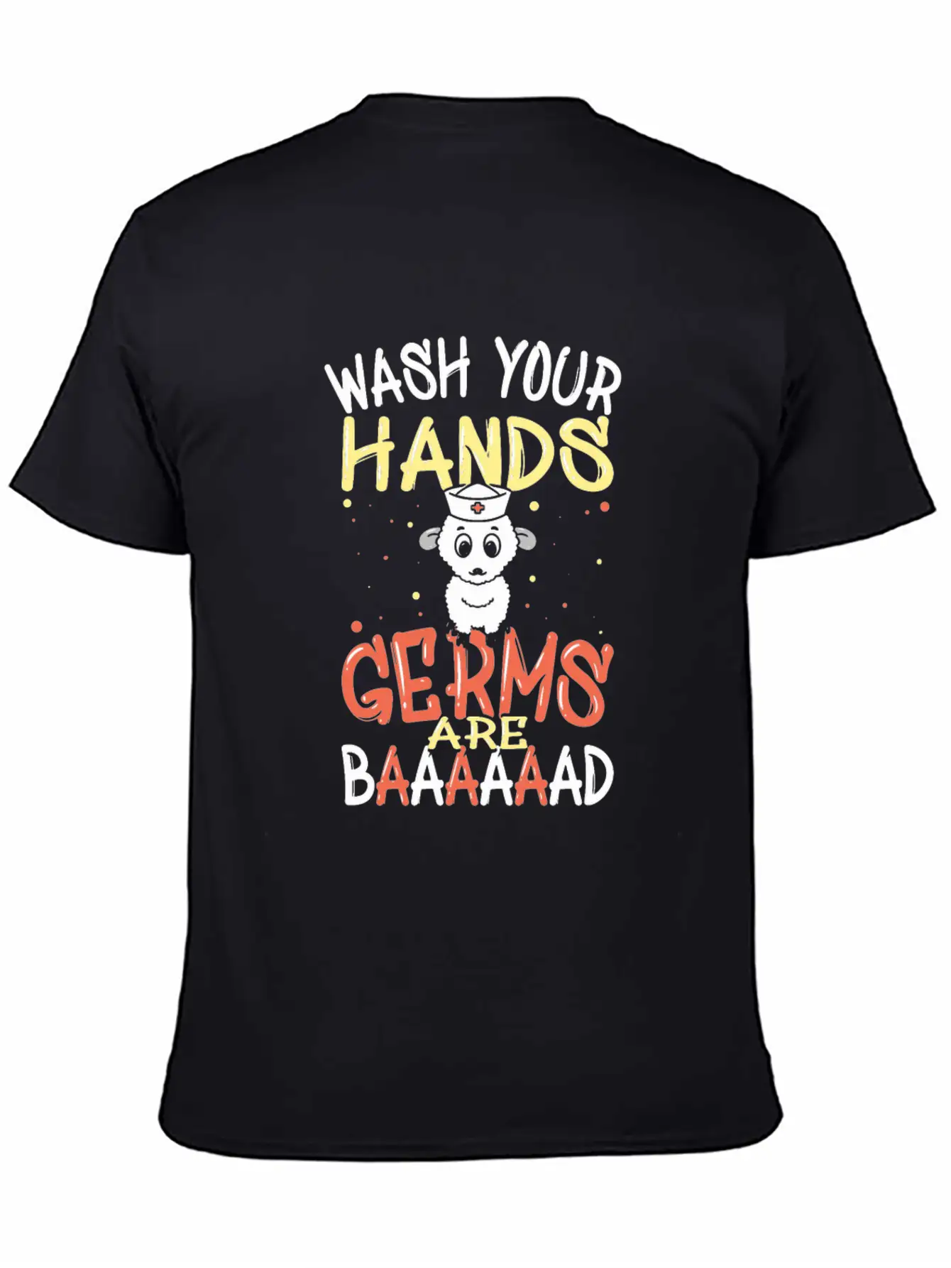 Wash Your Hands Germs Are Bad School Nurse Sheep Relaxed Everyday Tee – Lightweight And Durable Cotton
