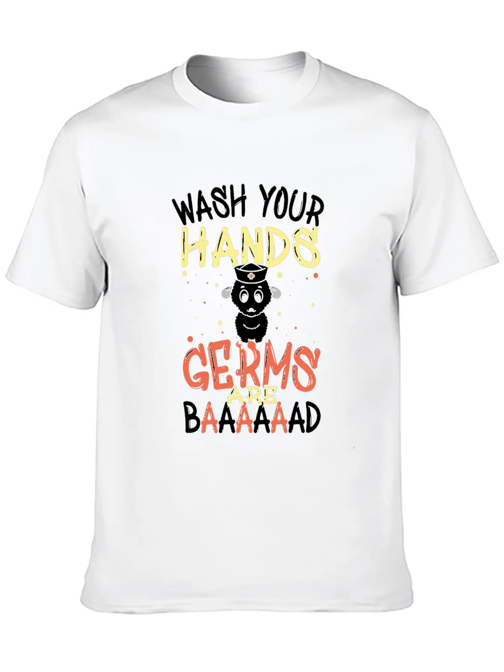Wash Your Hands Germs Are Bad School Nurse Sheep Relaxed Everyday Tee – Lightweight And Durable Cotton