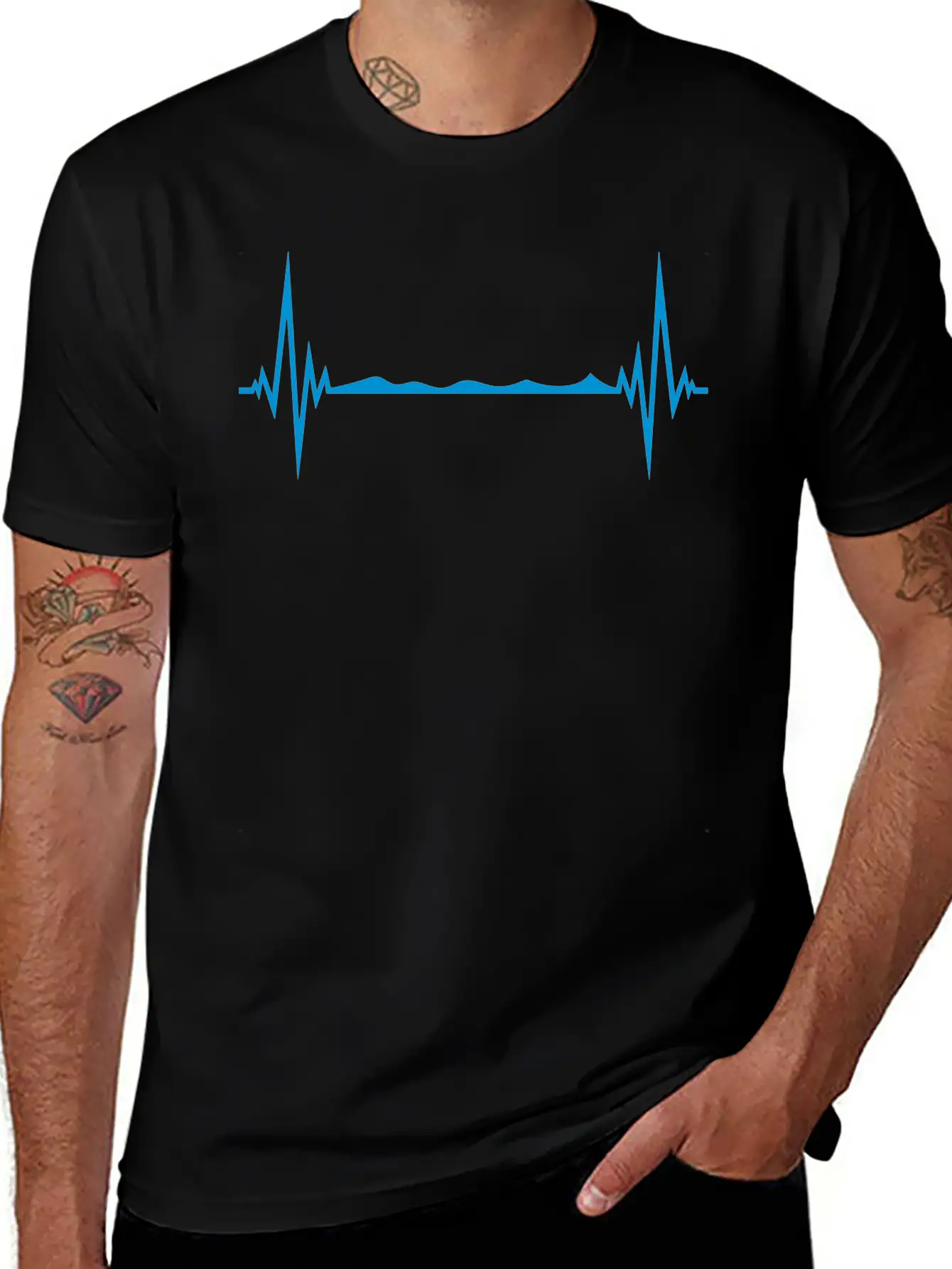 Water Frequency Heartbeat Pulse Swim Swimmer Club Basic Graphic T-Shirt – Daily Comfort In Soft Cotton