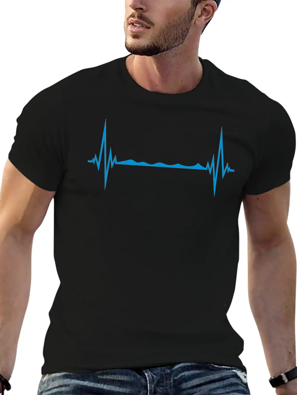 Water Frequency Heartbeat Pulse Swim Swimmer Club Basic Graphic T-Shirt – Daily Comfort In Soft Cotton