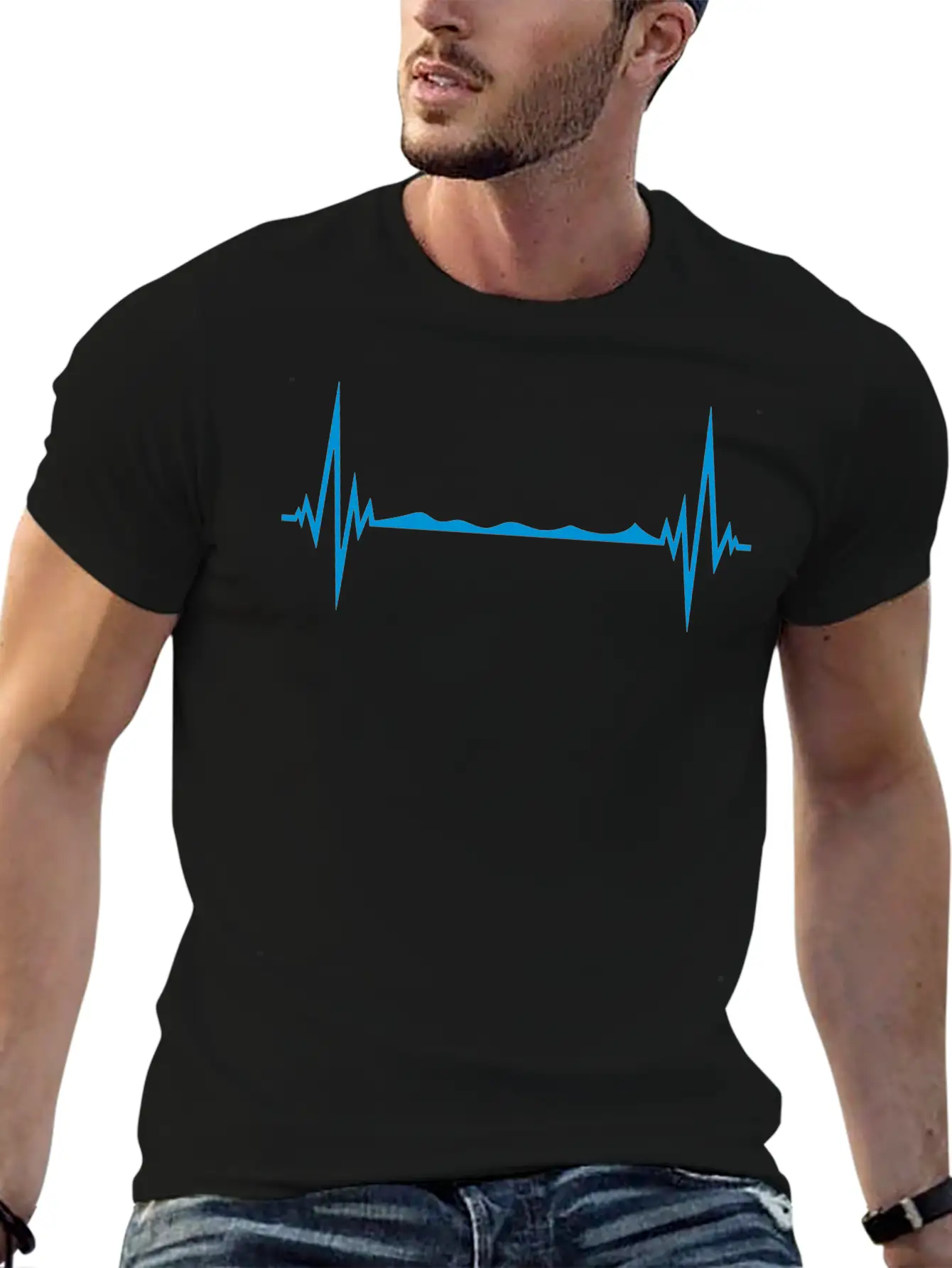 Water Frequency Heartbeat Pulse Swim Swimmer Club Basic Graphic T-Shirt – Daily Comfort In Soft Cotton