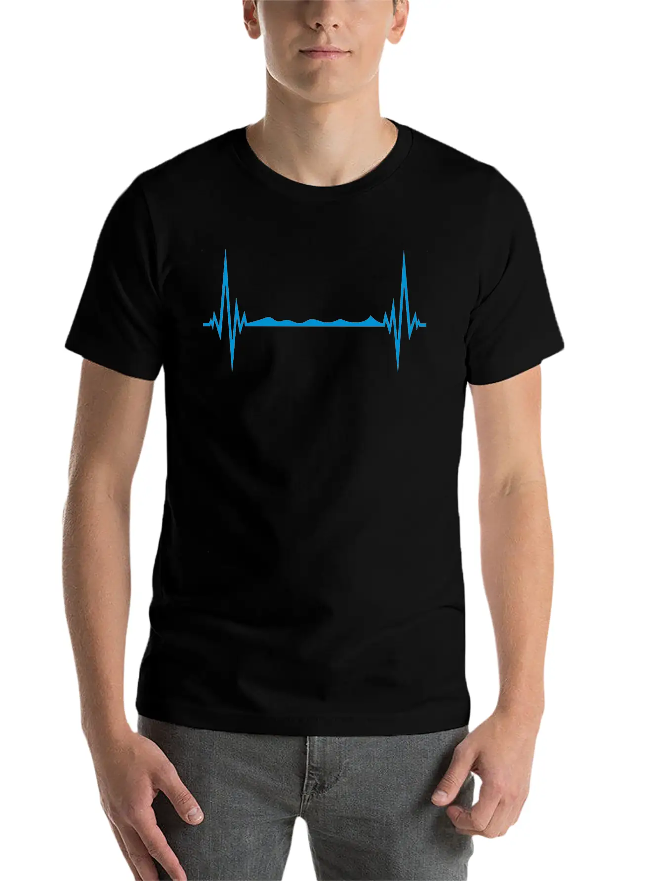 Water Frequency Heartbeat Pulse Swim Swimmer Club Basic Graphic T-Shirt – Daily Comfort In Soft Cotton