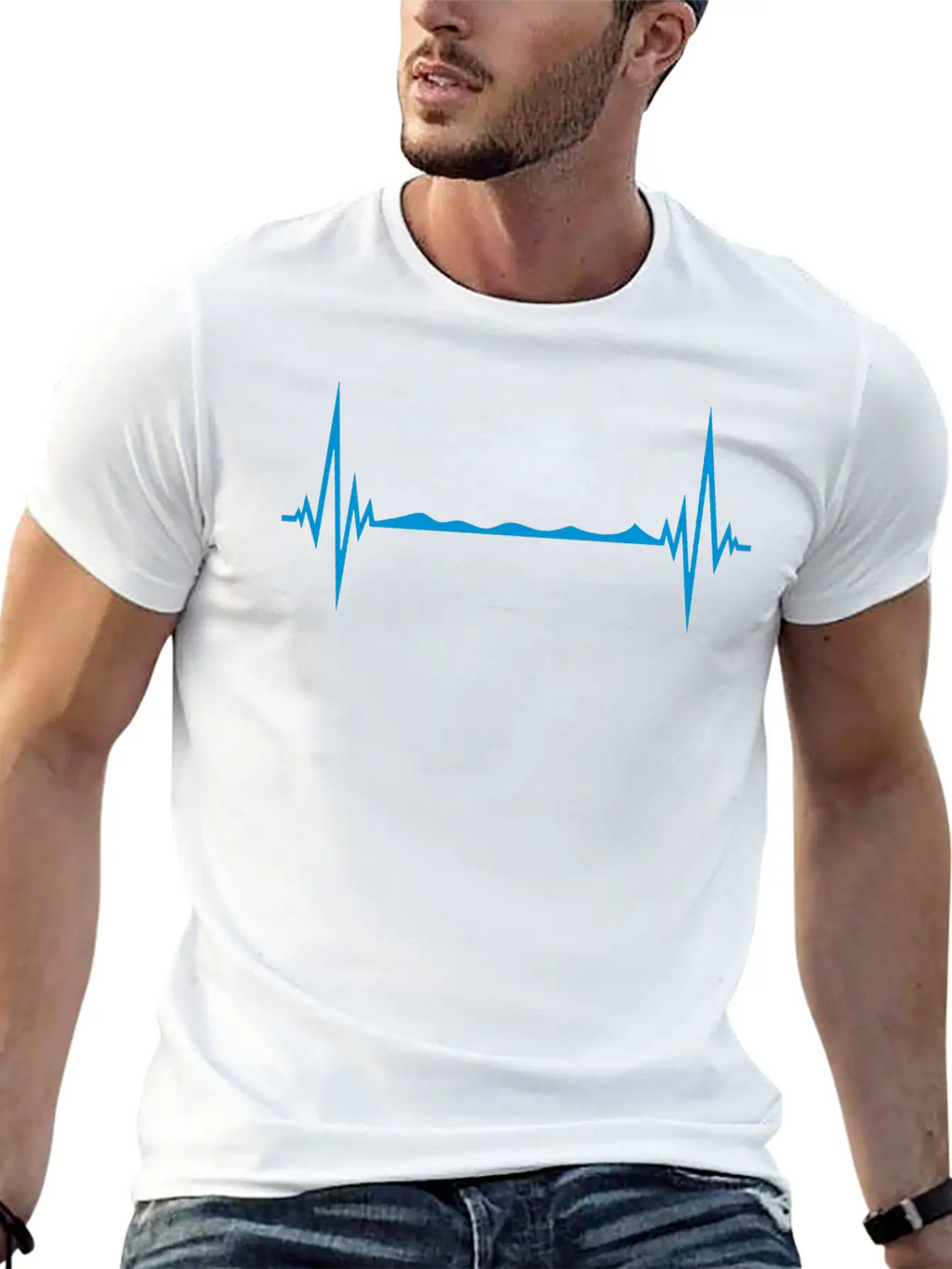 Water Frequency Heartbeat Pulse Swim Swimmer Club Basic Graphic T-Shirt – Daily Comfort In Soft Cotton