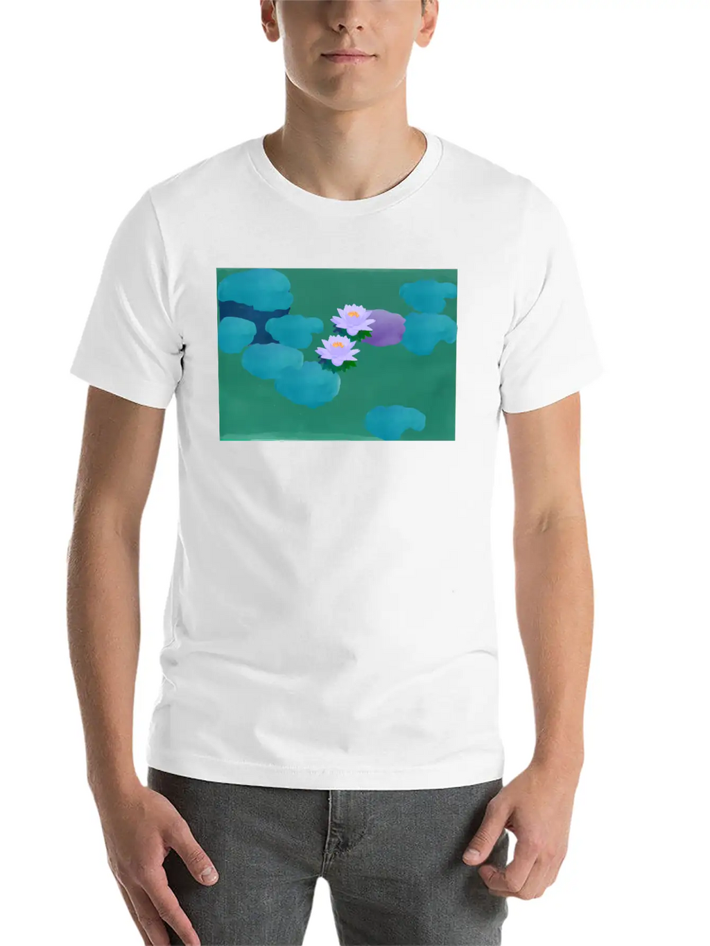 Water Lilies Breathable Graphic T-Shirt – Perfect For Casual Days
