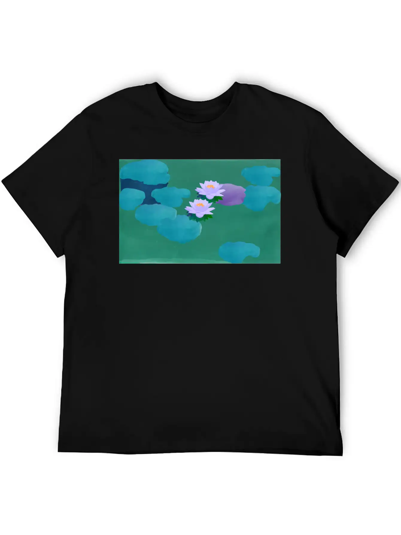 Water Lilies Breathable Graphic T-Shirt – Perfect For Casual Days