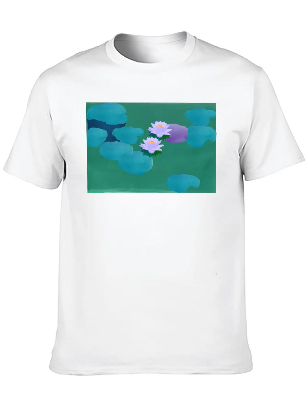 Water Lilies Breathable Graphic T-Shirt – Perfect For Casual Days