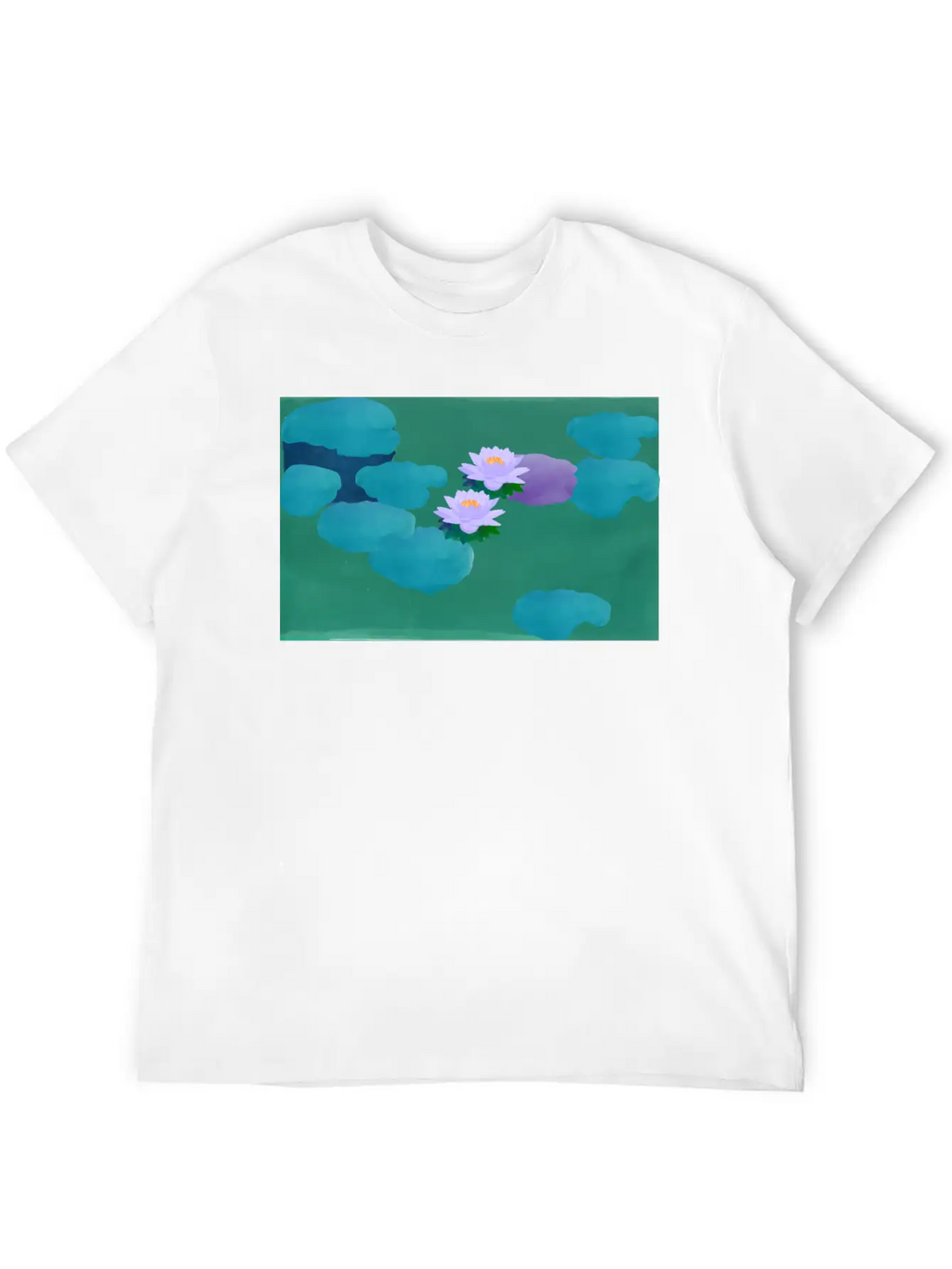 Water Lilies Breathable Graphic T-Shirt – Perfect For Casual Days