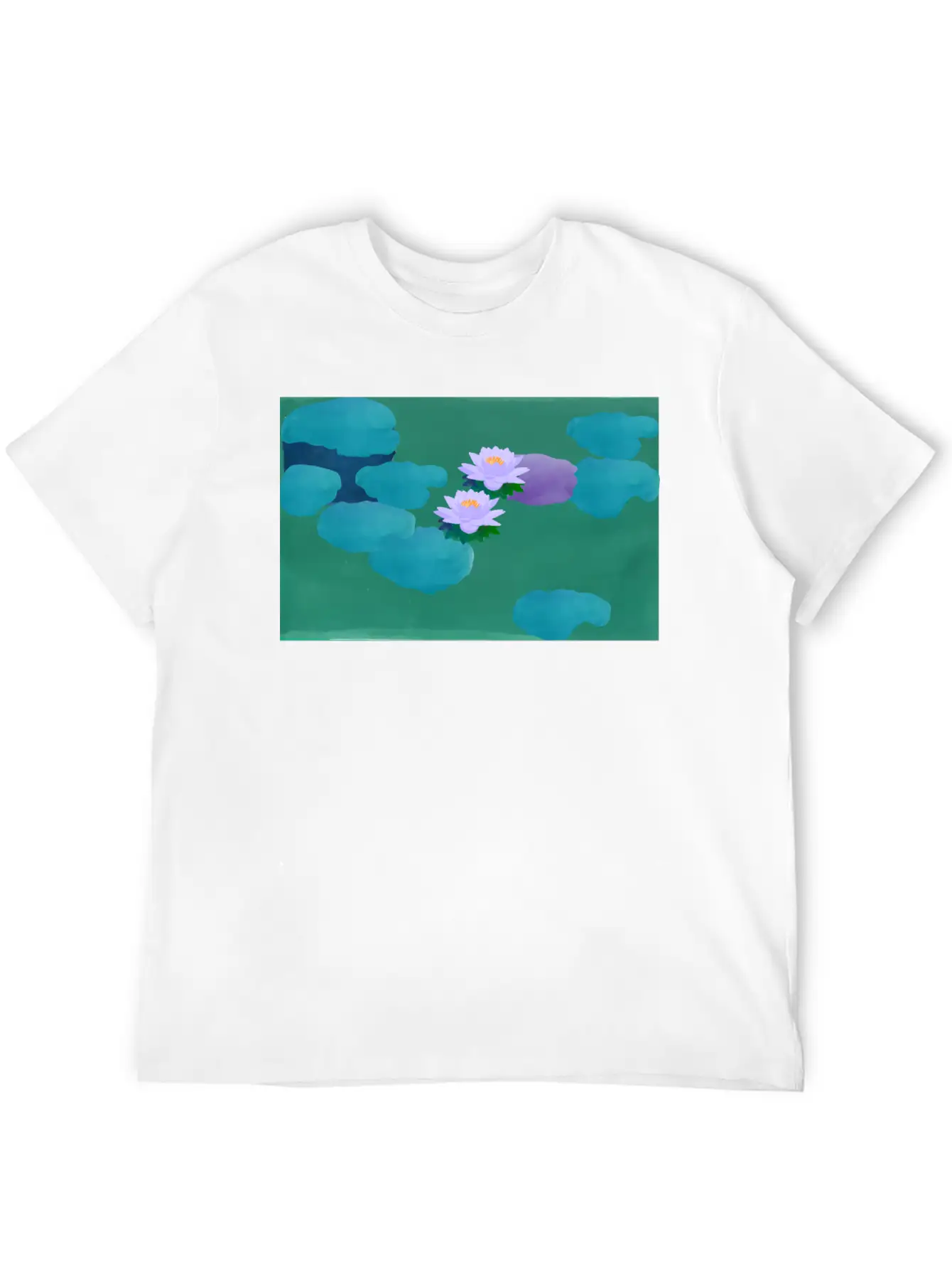 Water Lilies Breathable Graphic T-Shirt – Perfect For Casual Days