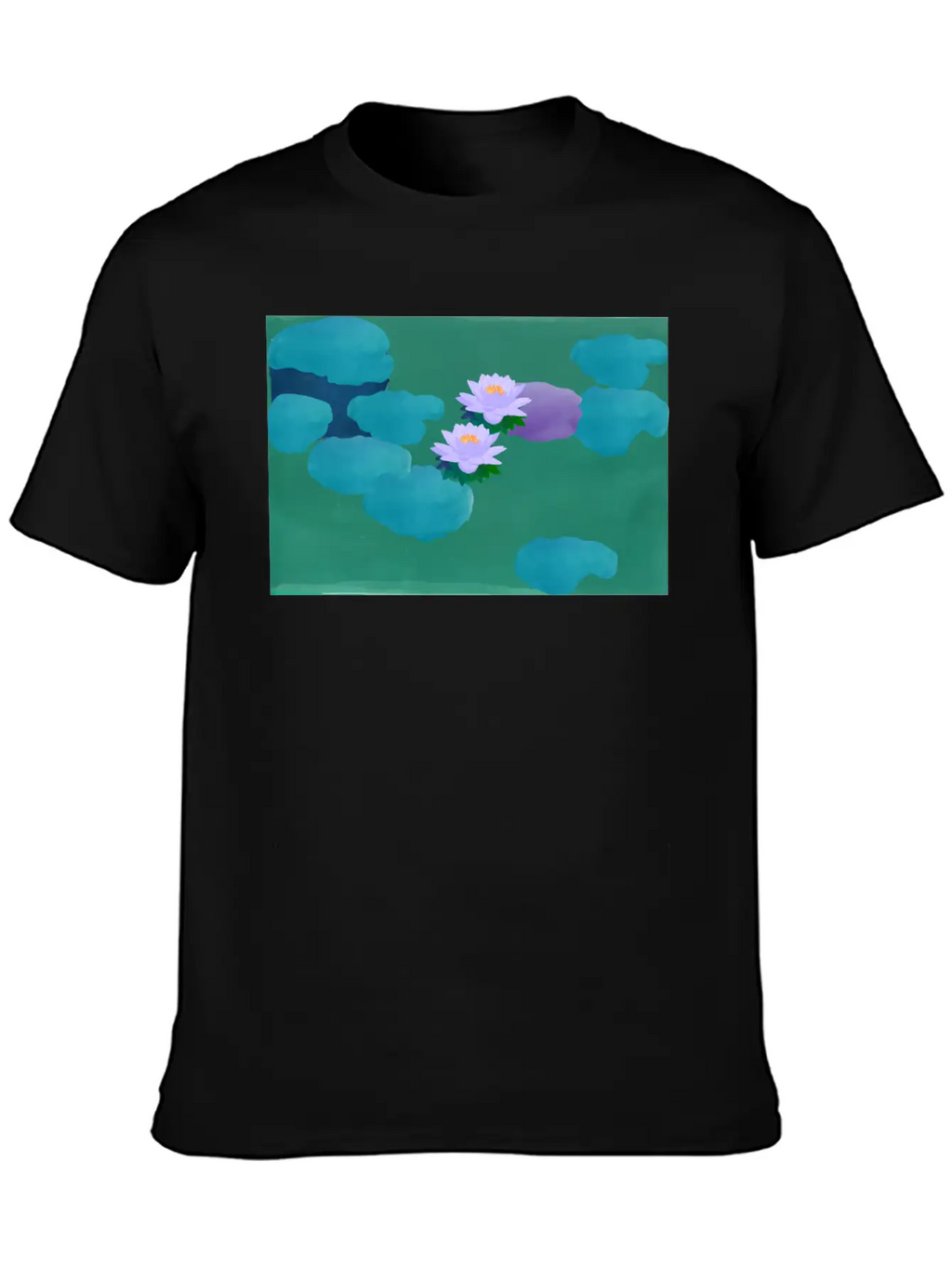 Water Lilies Breathable Graphic T-Shirt – Perfect For Casual Days