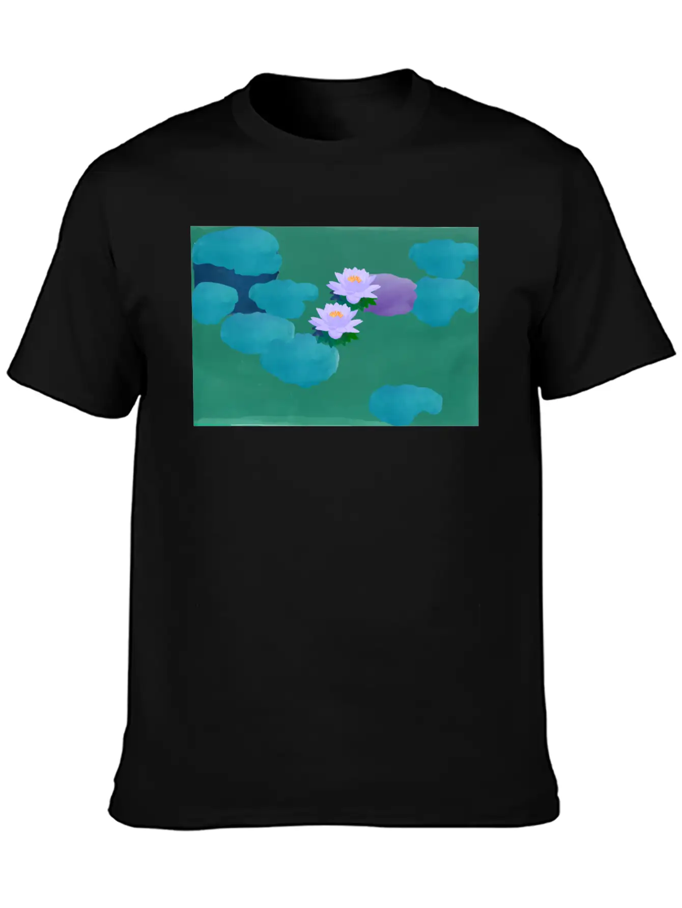 Water Lilies Breathable Graphic T-Shirt – Perfect For Casual Days