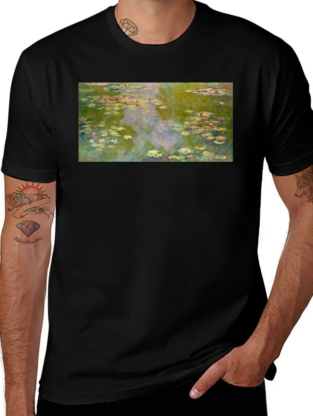 Water Lilies Face Mask Unisex Casual T-Shirt – Clean Design For Daily Comfort