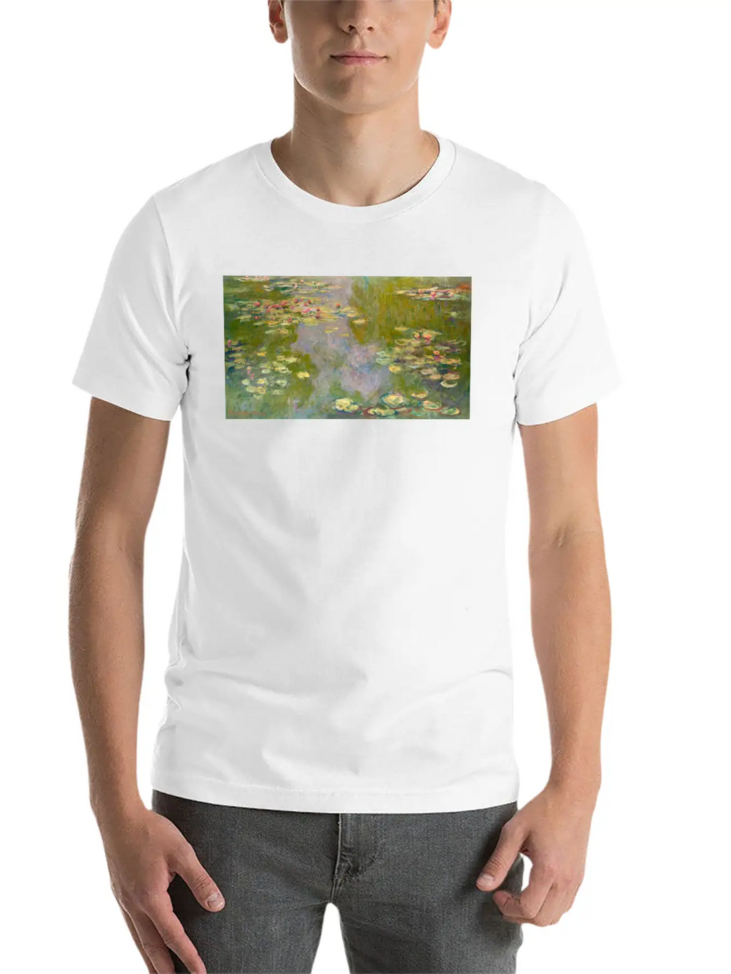 Water Lilies Face Mask Unisex Casual T-Shirt – Clean Design For Daily Comfort