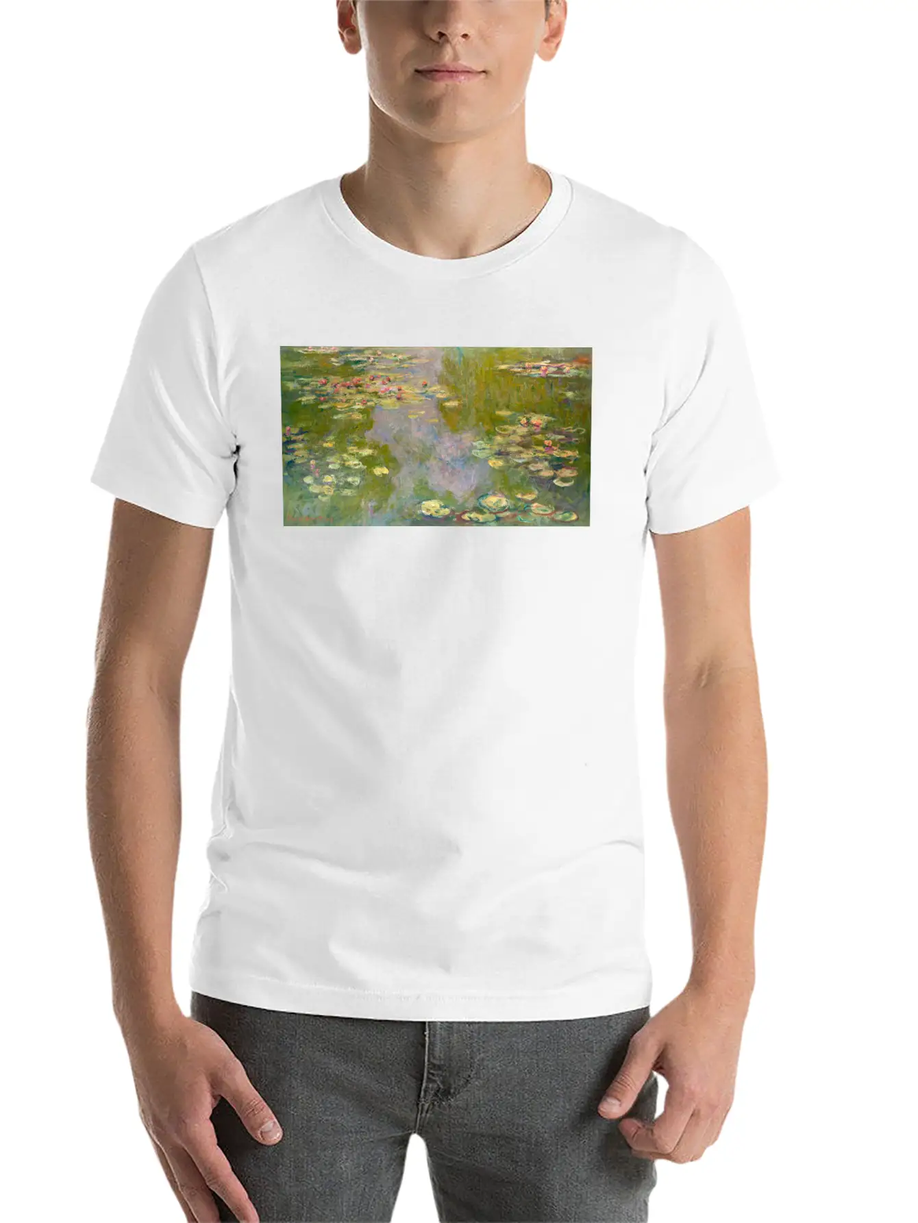 Water Lilies Face Mask Unisex Casual T-Shirt – Clean Design For Daily Comfort