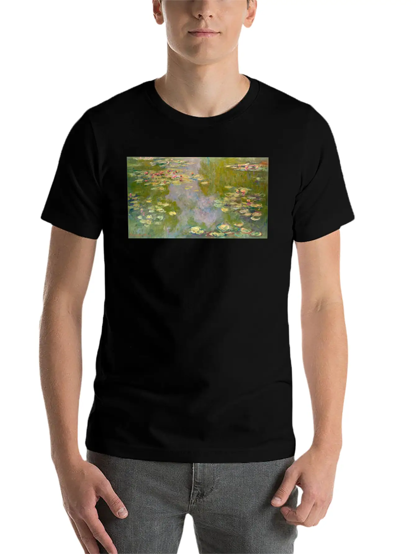 Water Lilies Face Mask Unisex Casual T-Shirt – Clean Design For Daily Comfort