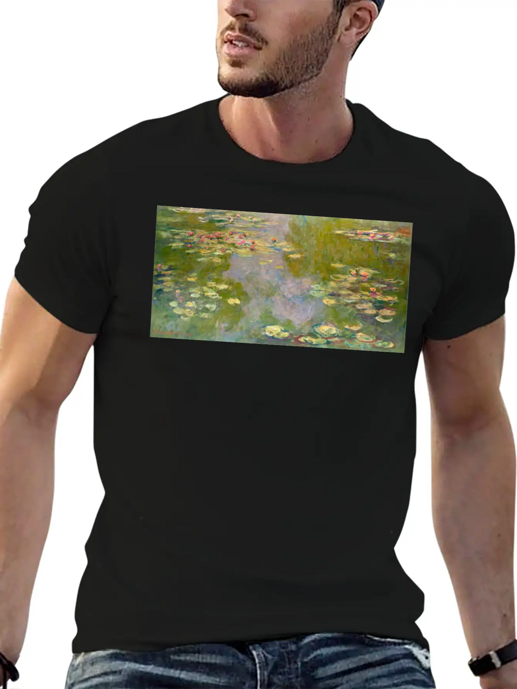 Water Lilies Face Mask Unisex Casual T-Shirt – Clean Design For Daily Comfort