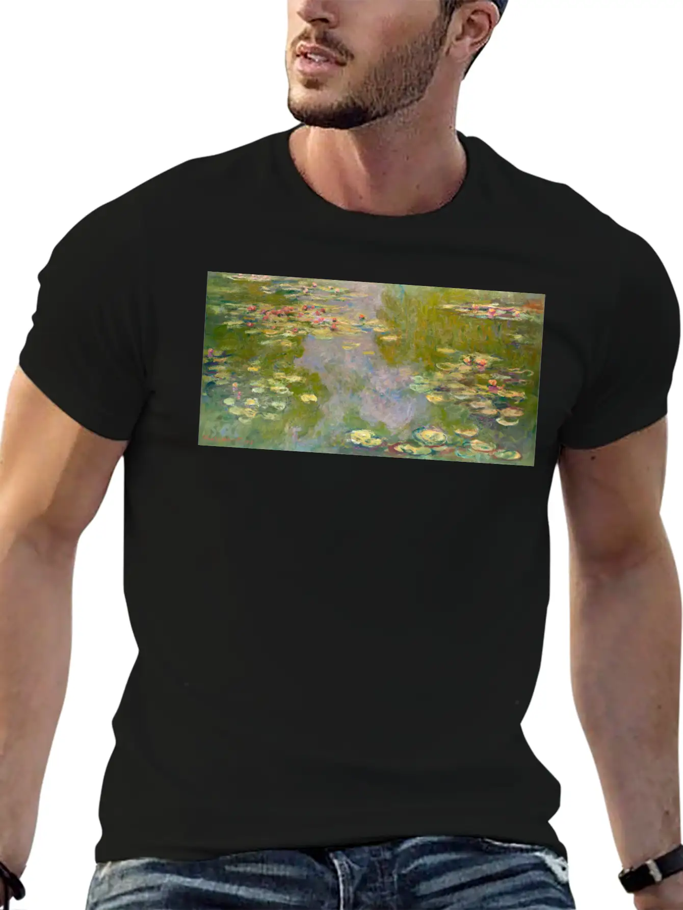 Water Lilies Face Mask Unisex Casual T-Shirt – Clean Design For Daily Comfort