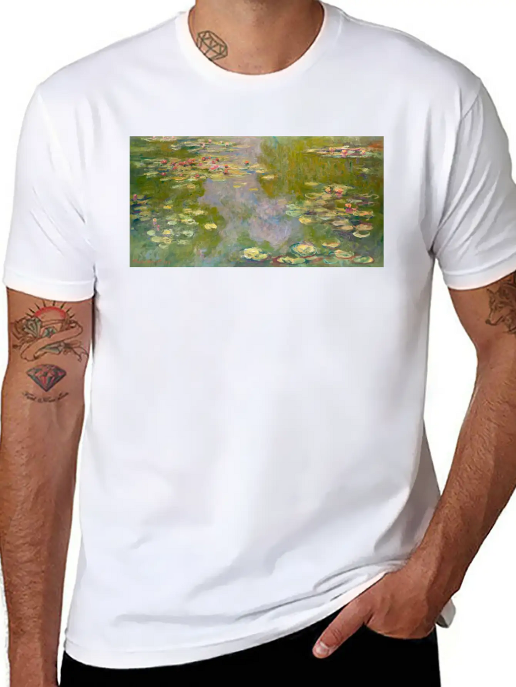 Water Lilies Face Mask Unisex Casual T-Shirt – Clean Design For Daily Comfort